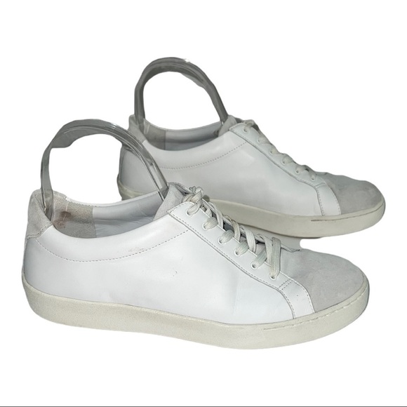 Vince Janna Leather Suede White Sneakers - Picture 2 of 11